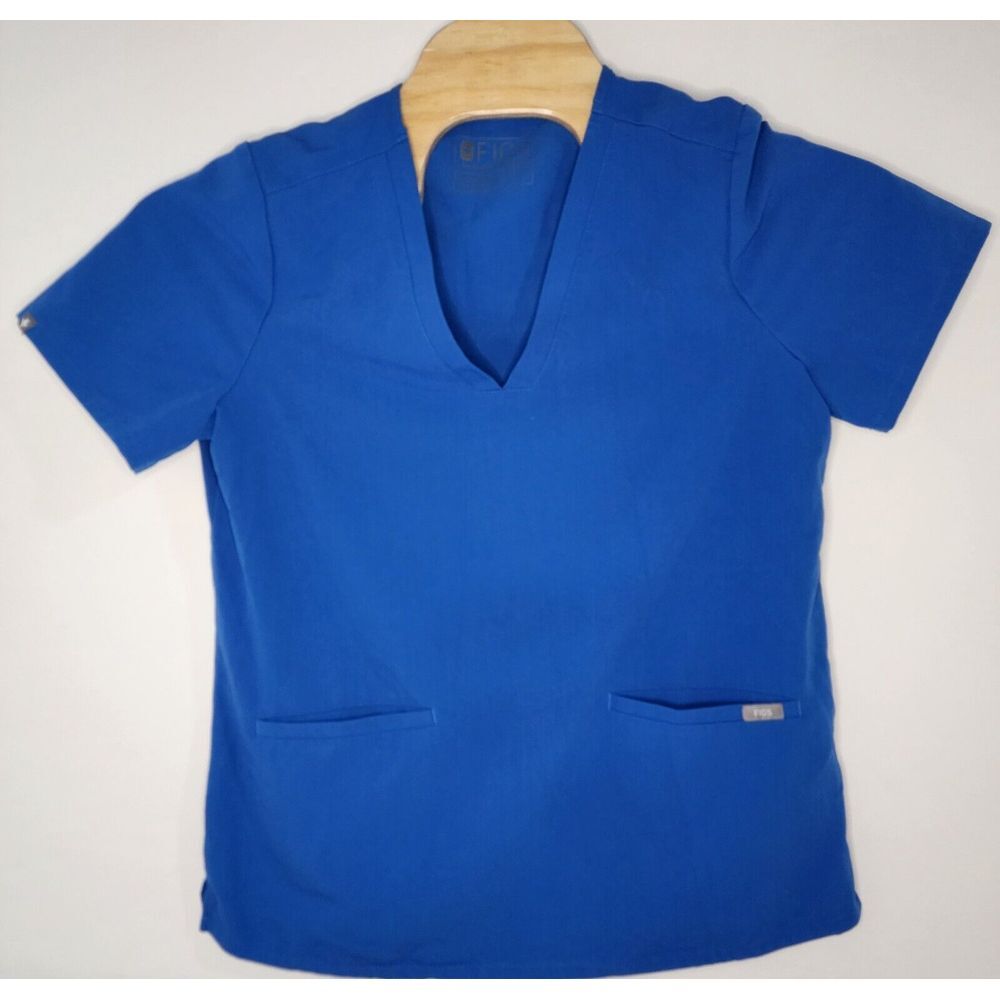 FIGS Womens Size L Blue Scrub Top